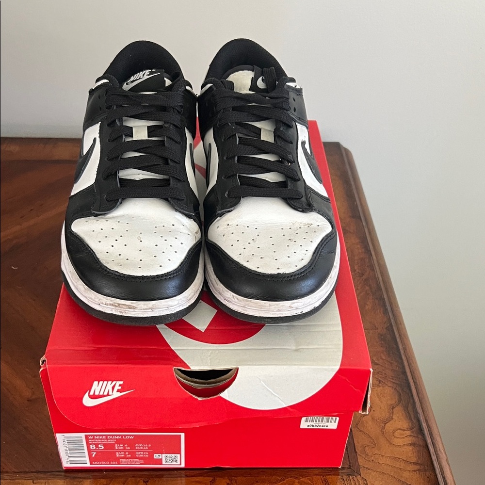 Nike Women’s Black and White Dunk Low Sneakers